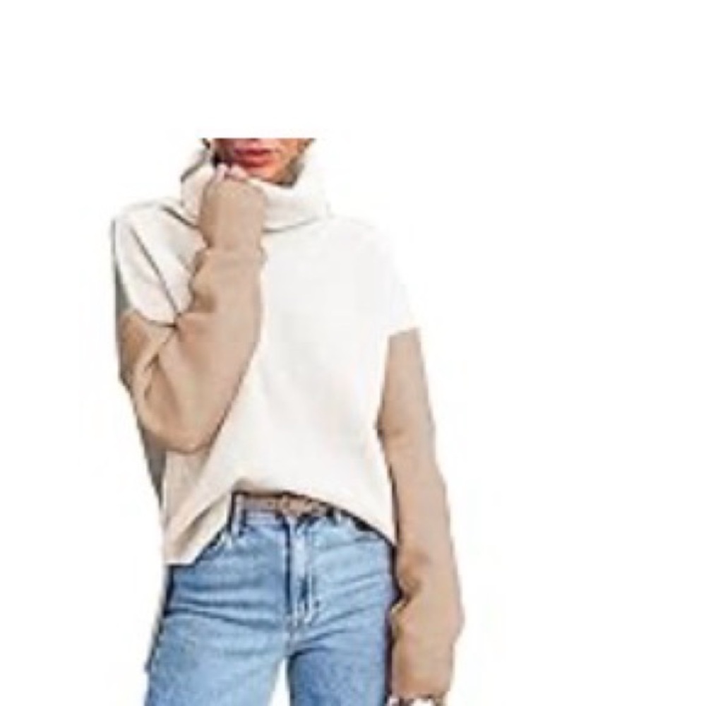 Colorblock Turtleneck Sweater
